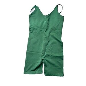 PINK Victoria's Secret Active Seamless Bodysuit M Green Romper Shorts One Piece